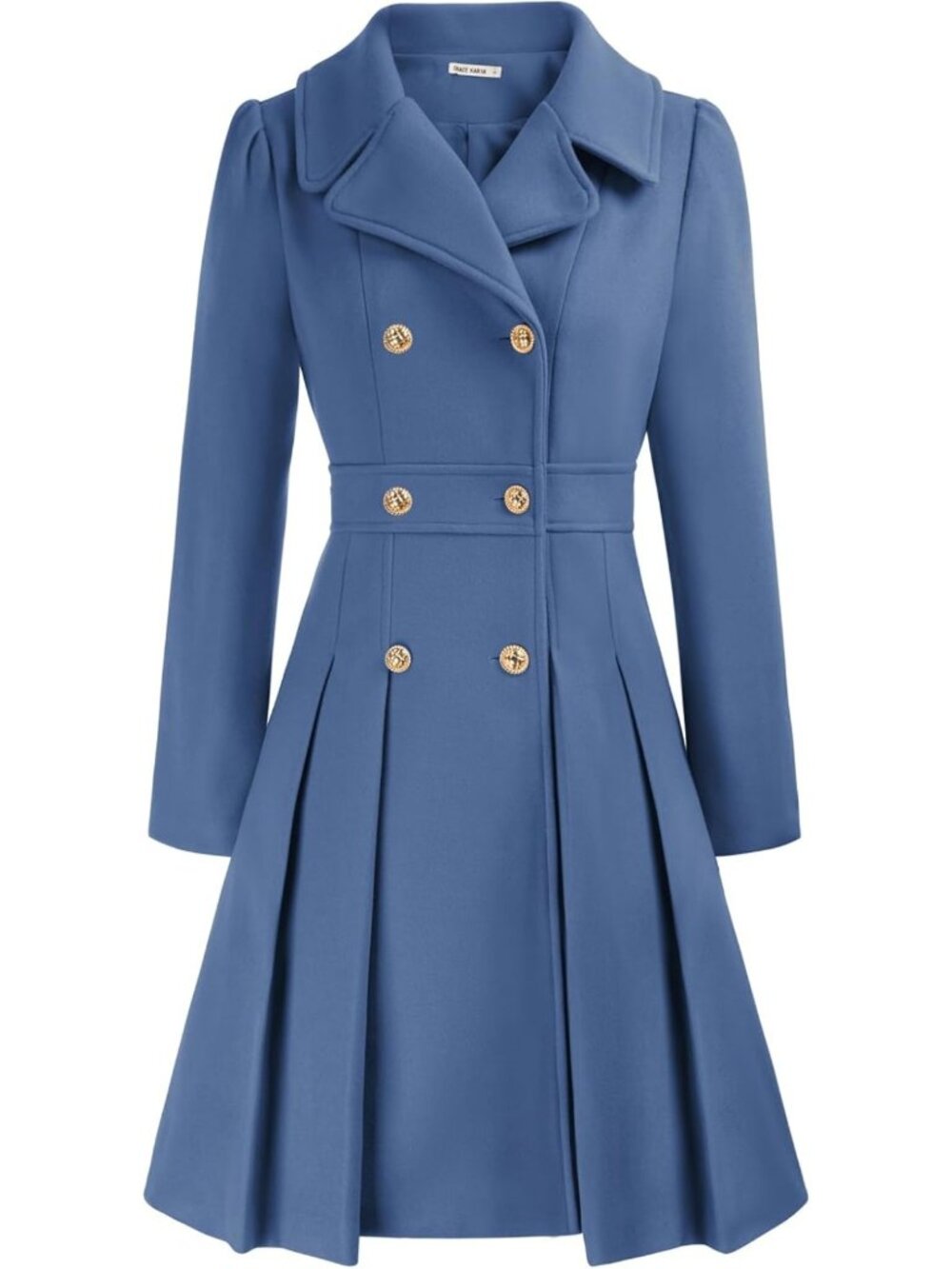 Chic Women's Double Breasted Trench Coat with Pockets, Thick A-Line Pea Coat